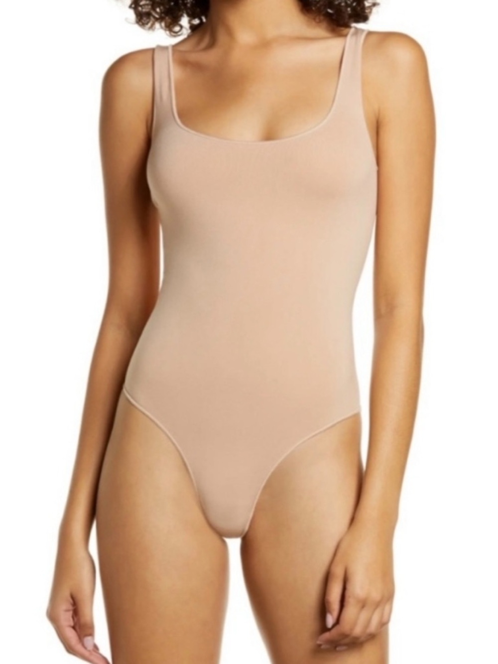 NWOT Skims Essential Scoop Neck Tan Bodysuit Size Small